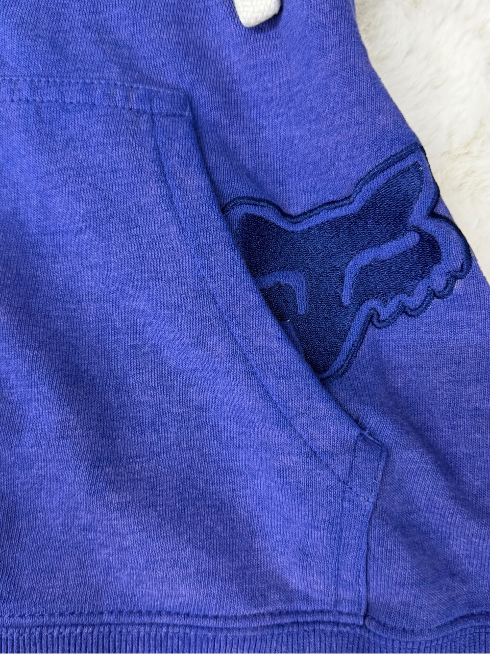 Fox Royal Blue Zip-Up Hoodie with White Drawstrings - Picture 2 of 8